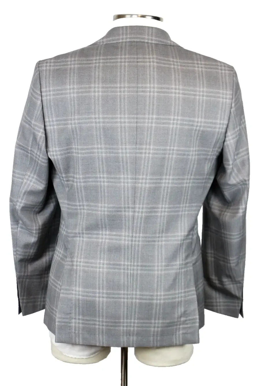 Hugo Boss Hutson Sport Coat 36 R Mens Slim fit Grey Plaid Wool Two Button 46 EU